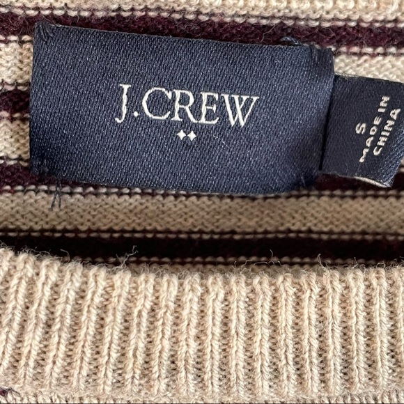 J Crew Cotton Cotton Wool Crew Neck Striped Sweater Size Small - Picture 7 of 10